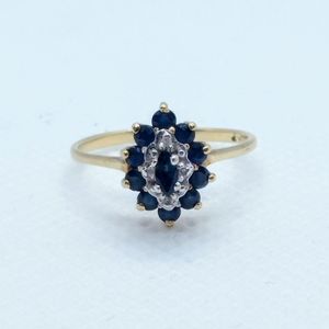 (SOLD Elsewhere) 10K Diamond Sapphire Ring